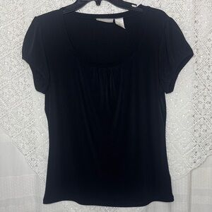 Worthington Women’s Elegant Black Short Sleeve Top.